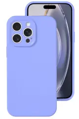 Newface Apple İphone 16 Pro Kılıf Nano İçi Kadife Silikon - Lila
