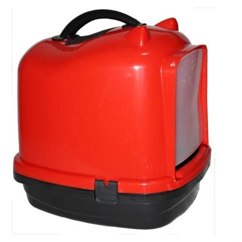 Kapalı kedi tuvalet kabı 49.5*40*50 cm Kırmızı
