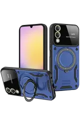 Newface Samsung Galaxy S25 Edge Kılıf Joy Lens Standlı Kapak - Lacivert