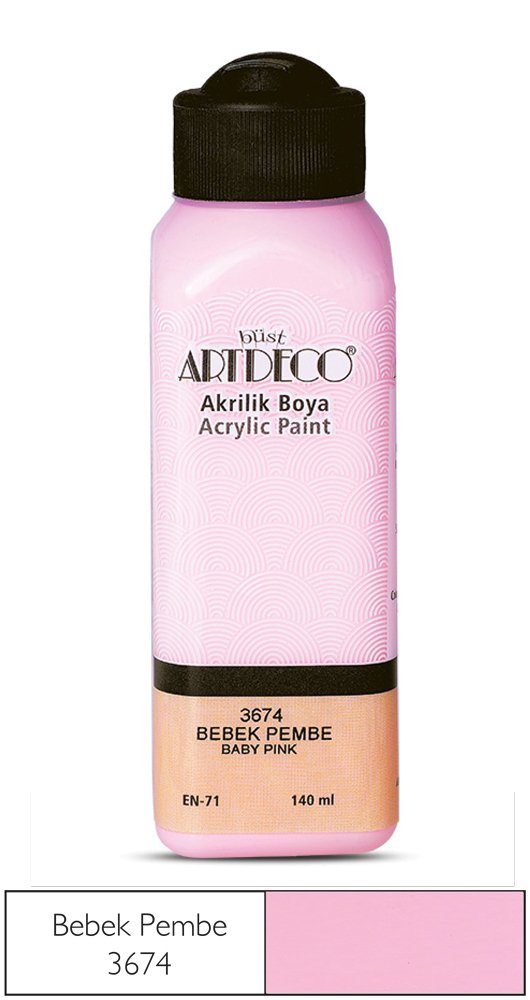 Akrilik Ahşap Boyası 140ml 3674 Bebek Pembe