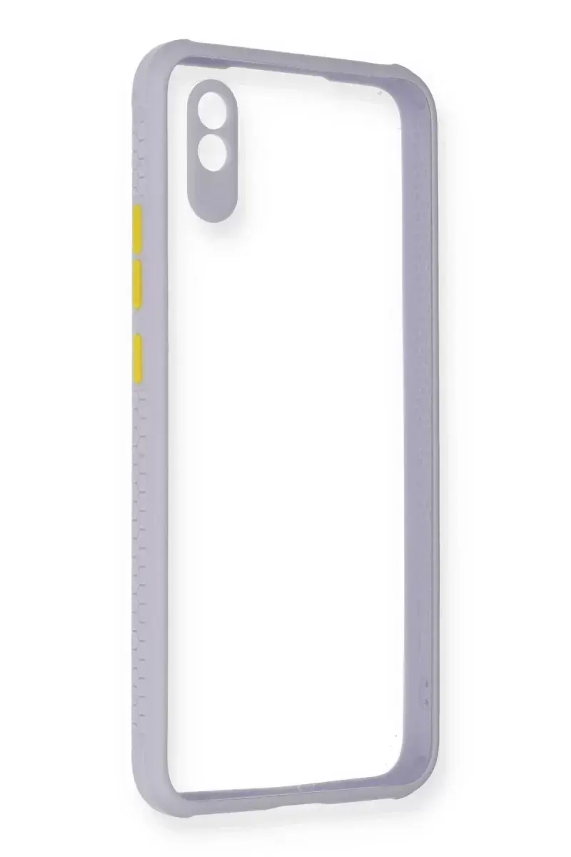 Newface Xiaomi Redmi 9a Kılıf Miami Şeffaf Silikon - Lila