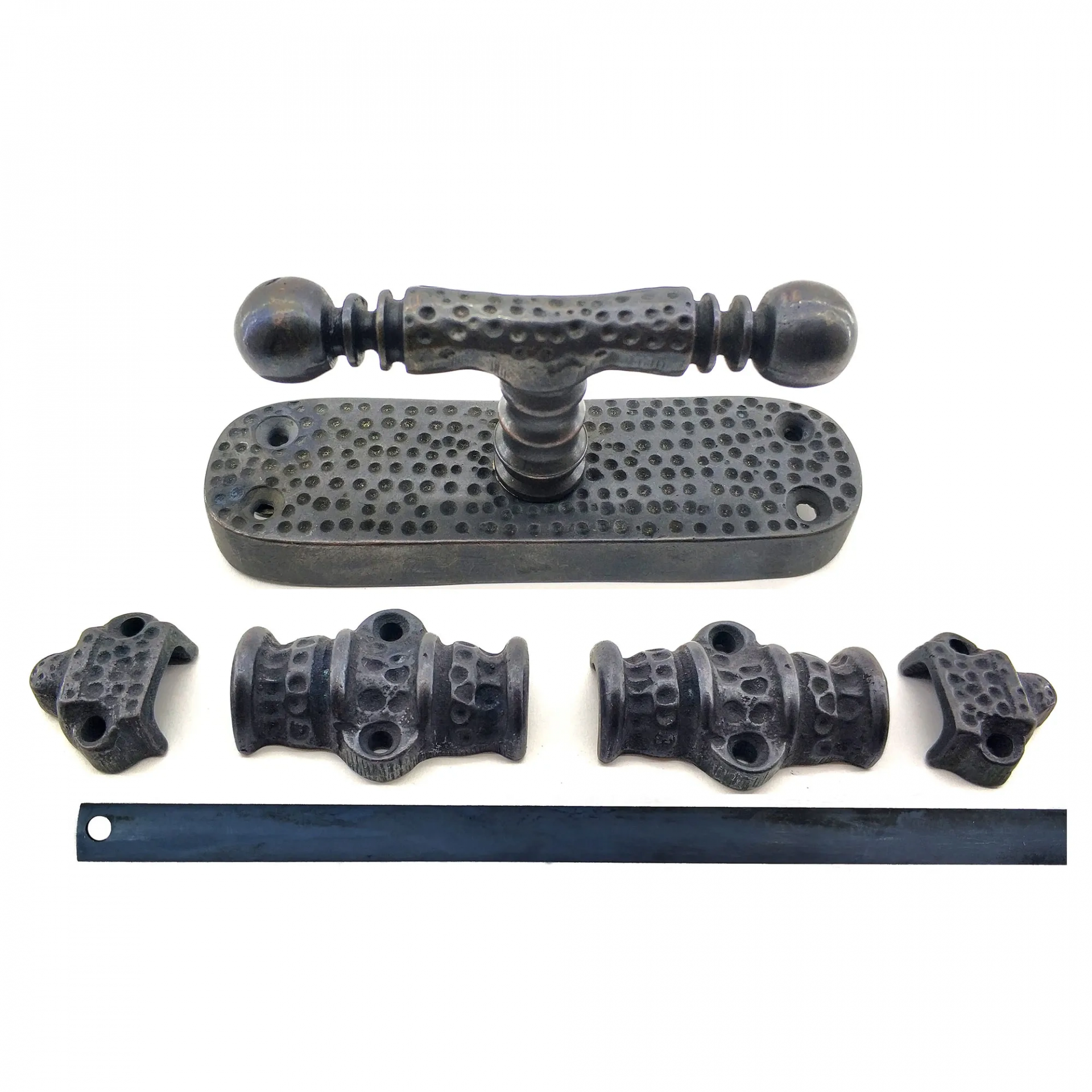 Antika Tarz Dekoratif Pirinç Üstten İspanyolet - 133x40 Mm, Oksit