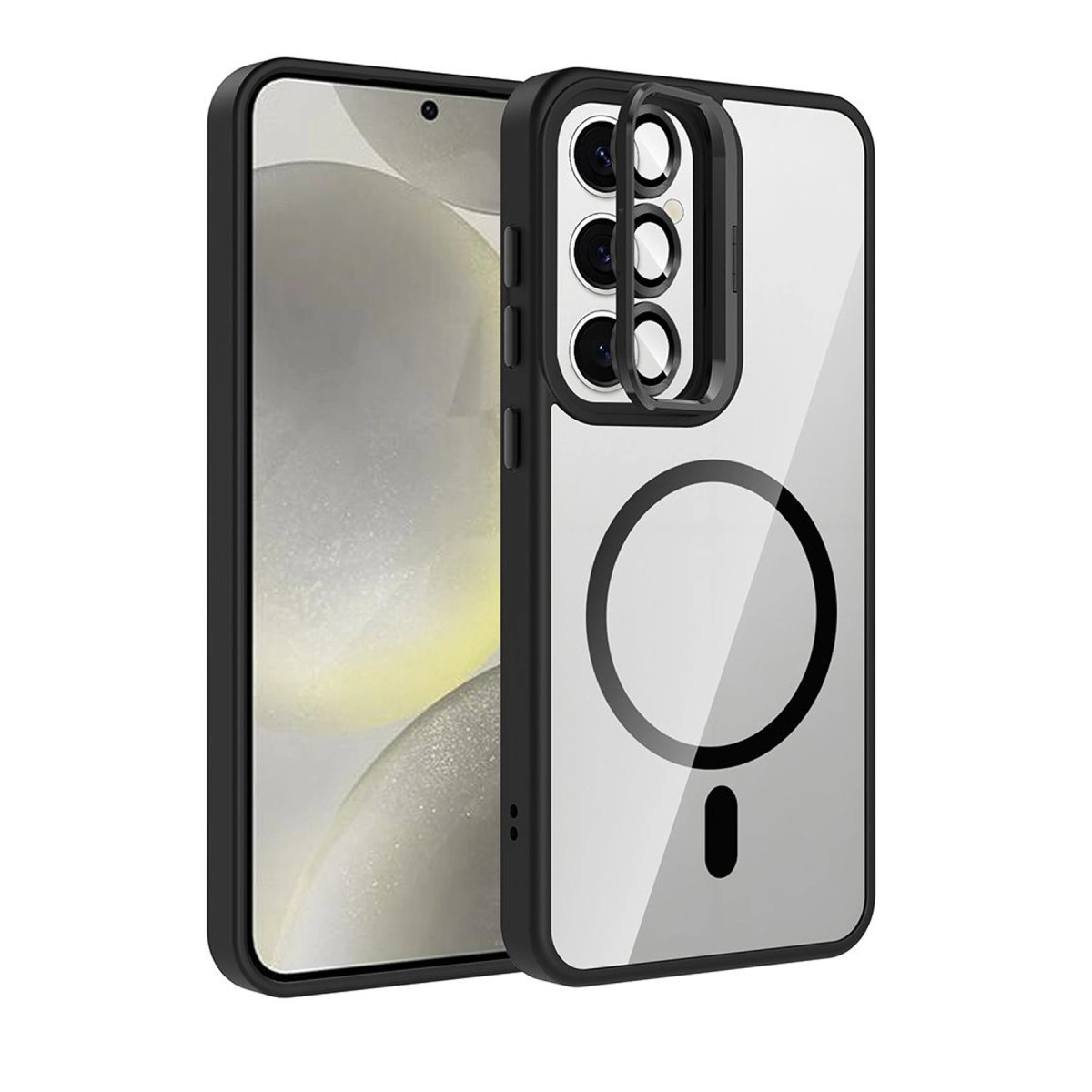 Joko Samsung Galaxy S25 Fe Remim Lensli Magsafe Standlı Kapak - Siyah