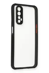 Newface Realme 7 Kılıf Miami Şeffaf Silikon - Siyah