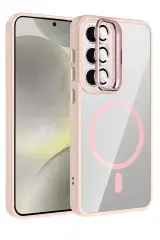 Joko Samsung Galaxy S24 Fe Remim Lensli Magsafe Standlı Kapak - Pembe
