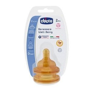 Chicco Biberon Emziği 2 ay+Akış Ayarlı 2li kauçuk