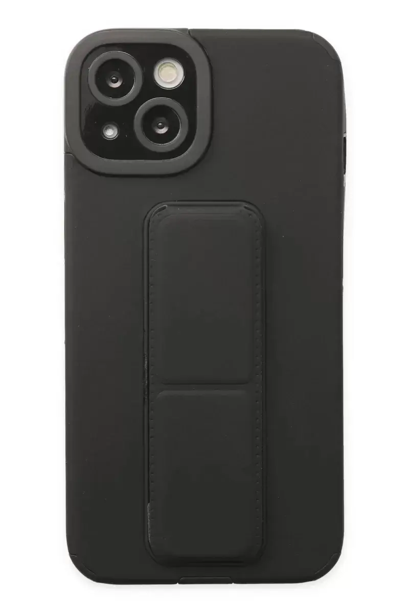 Newface İphone 14 Plus Kılıf Mega Standlı Silikon - Siyah