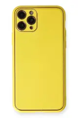 Newface İphone 11 Pro Kılıf Coco Deri Silikon Kapak - Sarı
