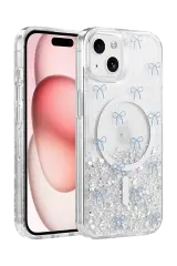 Onegif Apple İphone 15 Misk Simli Magsafe Kapak - Desen 3