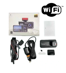 Araç Kamerası - 3 Kameralı Wifi Ön , İç Ve Arka Full Hd Dvr Araç İçi Ekranlı Kamera
