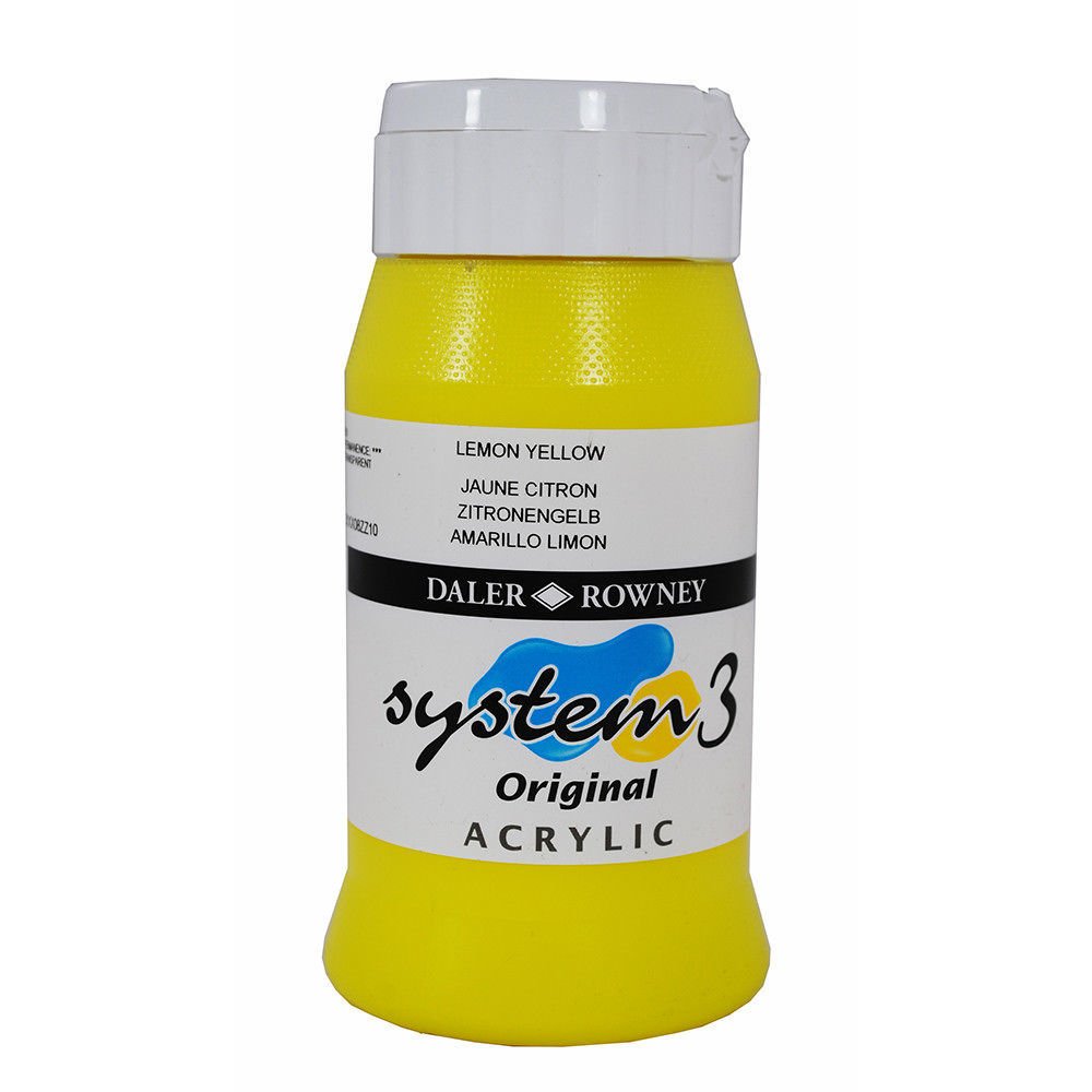 System 3 Akrilik Boya 500ml N:651 Lemon Yellow