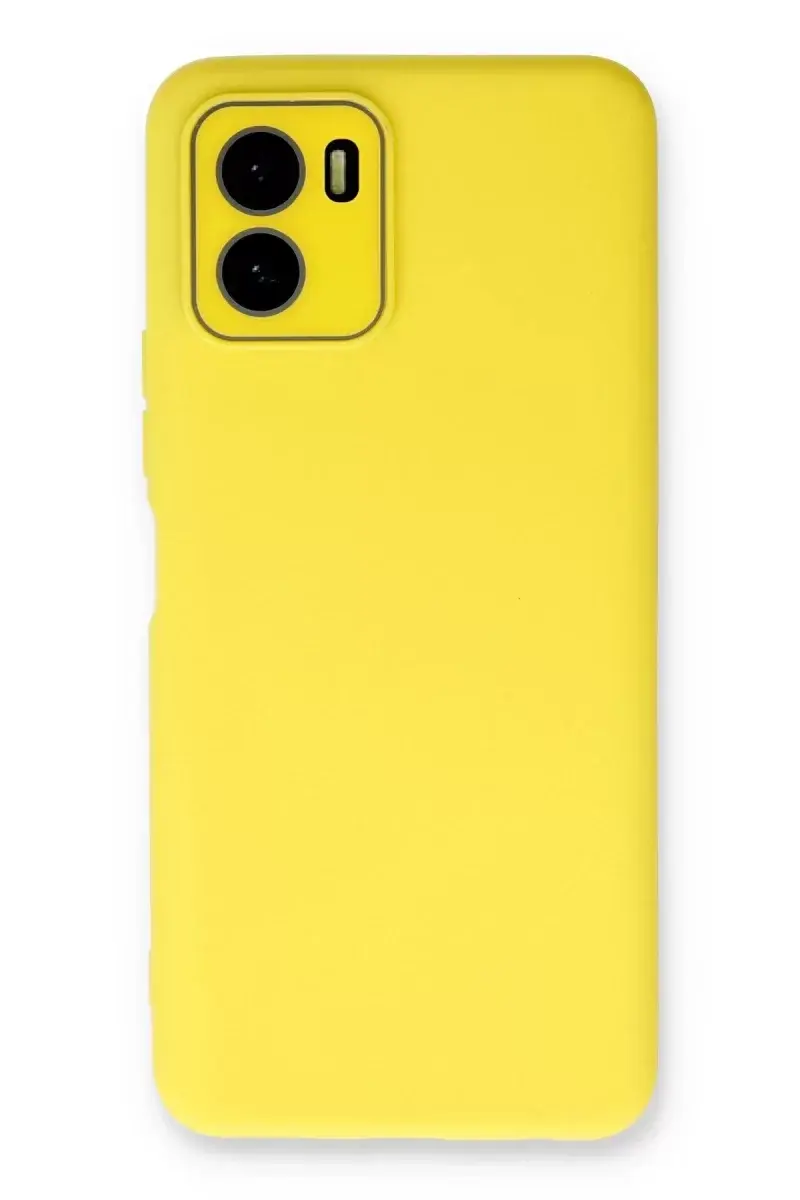 Newface Vivo Y15s Kılıf Lansman Glass Kapak - Sarı