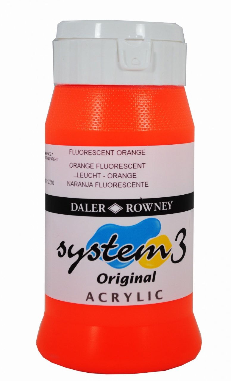 System 3 Akrilik Boya 500ml N:653 Fluorescent Orange