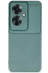 Newface Oppo Reno 11f Kılıf Auto Focus Karbon Kapak - Koyu Yeşil