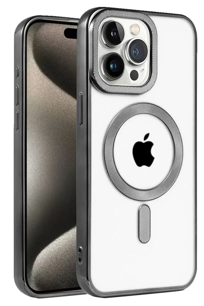 Newface Apple İphone 14 Pro Kılıf Kronos Magsafe Kapak - Siyah