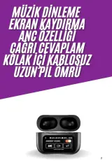 2025 Model Bluetooth Kulaklık Dokunmatik Ekran Yüksek Ses Kalitesi