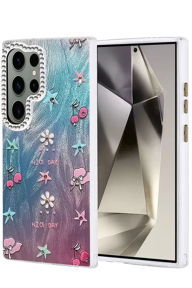 Newface Samsung Galaxy S23 Ultra Kılıf Blade Aynalı Desenli Kapak - Desen 4