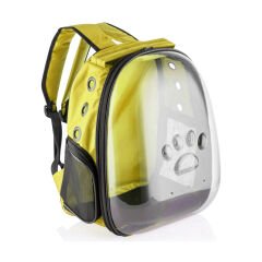 Markapet Pati Desenli Astronot Şeffaf Taşıma Sırt Çantası Sarı 45 x 22 x 33 cm