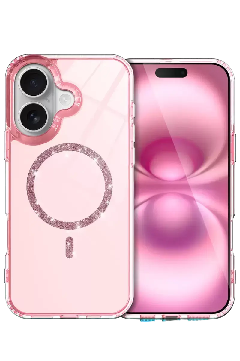 Newface Apple İphone 16 Plus Live Diamond Magsafe Kapak - Pembe