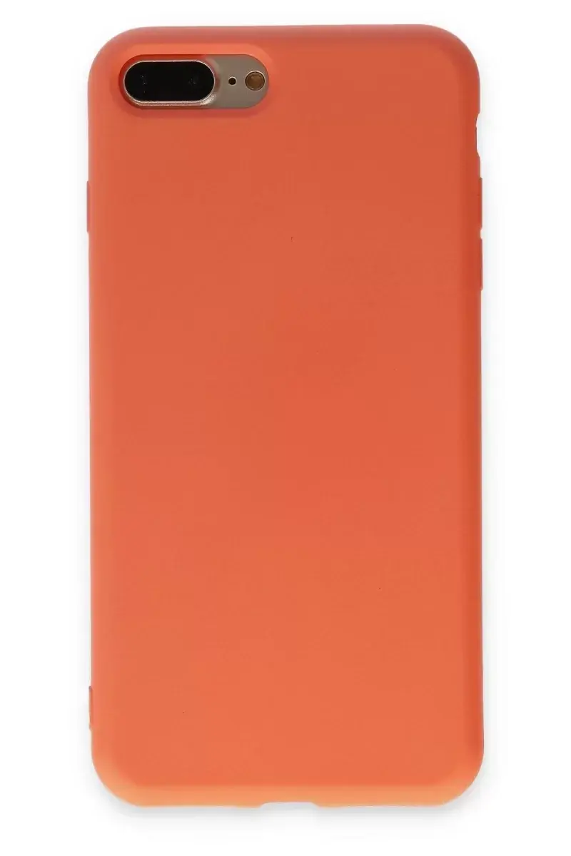 Newface İphone 7 Plus Kılıf Nano İçi Kadife Silikon - Turuncu