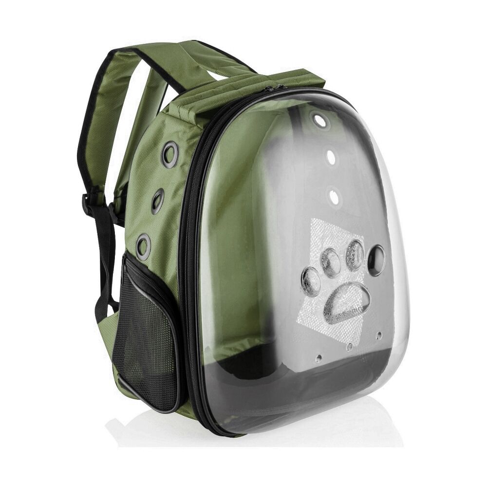 Markapet Pati Desenli Astronot Şeffaf Taşıma Sırt Çantası Yeşil 45 x 22 x 33 cm