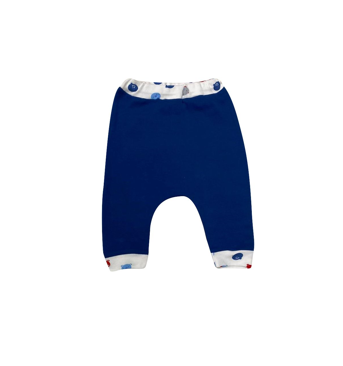 AyBaby AY802 Ayıcık Desenli Manşetli Pantolon - Lacivert