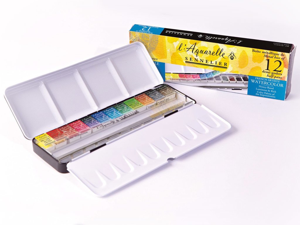 Suluboya Set 1/2 Tablet 12 Renk Metal Kutu N:131613