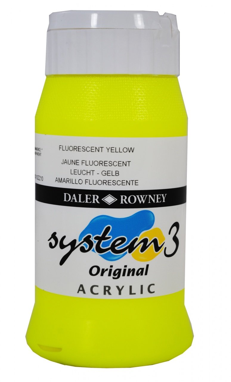 System 3 Akrilik Boya 500ml N:681 Fluorescent Yellow
