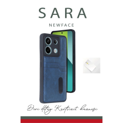 Xiaomi Redmi Note 13 Pro 5g Kılıf Sara Kartvizitli Deri Kılıf - Taba