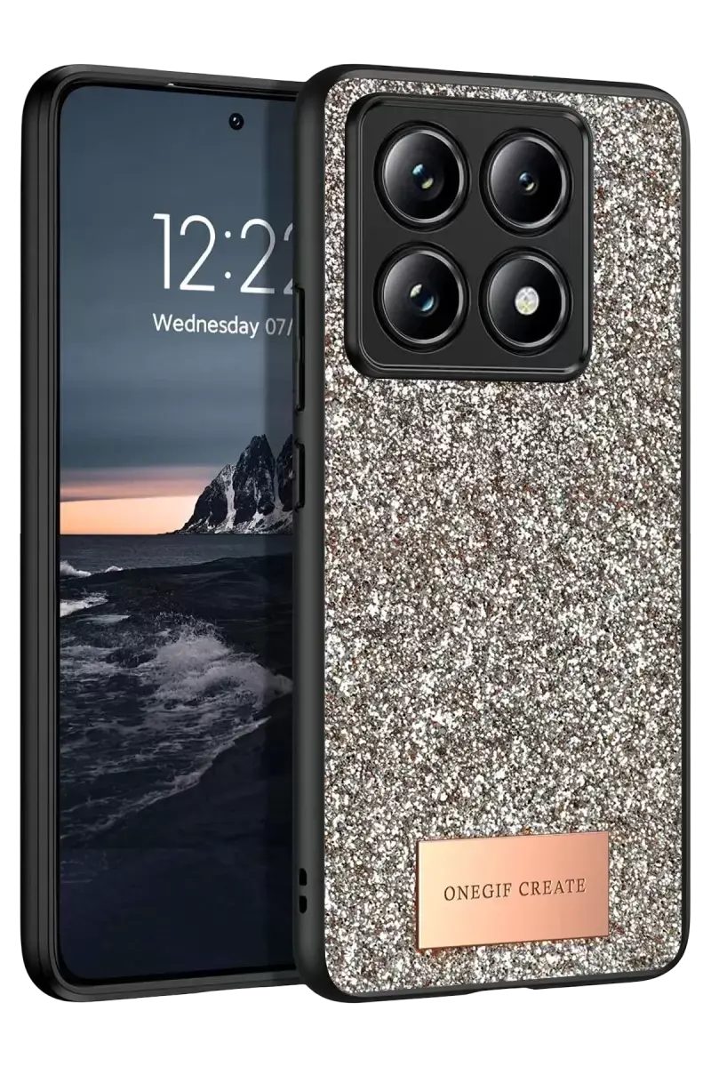 Onegif Xiaomi Mi 14t Pro Bright Simli Kapak - Gold