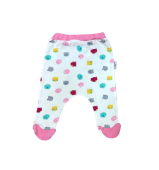 AyBaby AY805 Ayıcık Desenli Pembe Pantolon - Beyaz Pembe