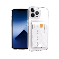 İphone 13 Pro Kılıf Kart Şeffaf Silikon - Şeffaf
