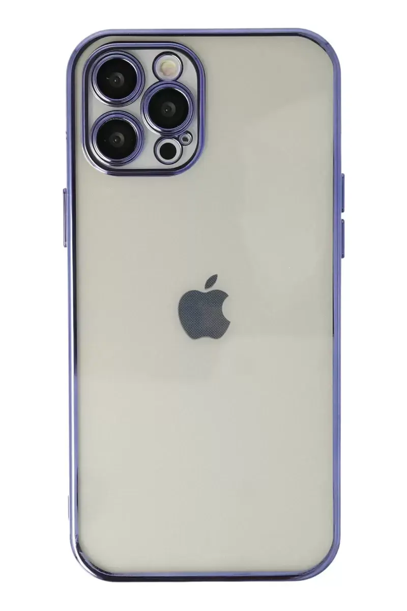Newface Apple İphone 12 Pro Kılıf Razer Lensli Silikon - Mor