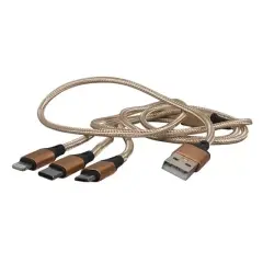 Powermaster Pm-2368 Micro Usb - Type-c - Lightning Şarj Ve Data Kablosu 2.1 Amper 110cm Örgülü