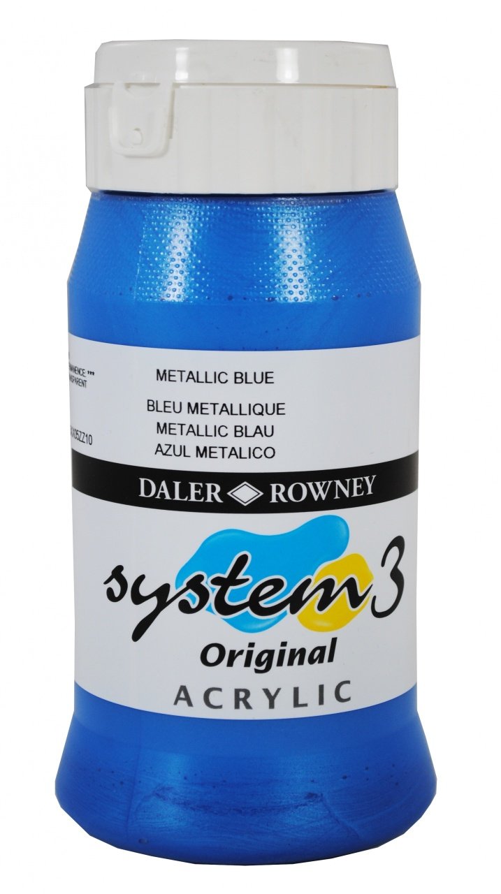 System 3 Akrilik Boya 500ml N:718 Metallic Blue