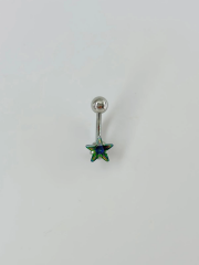 Mistik Topaz Taşlı Yıldız Detaylı Göbek Piercing