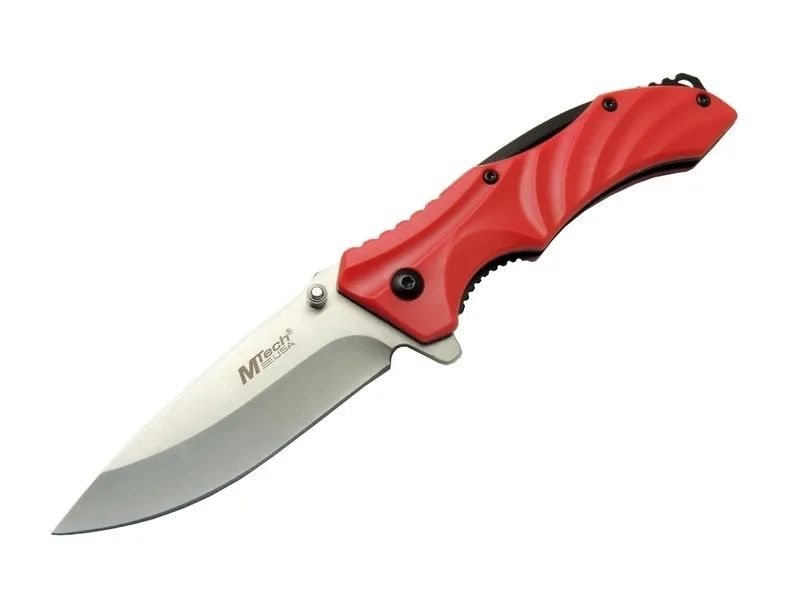 Mtech 4312 Kırmızı Kamp Çakı 20cm - Yarı Otomatik, Kemerlikli