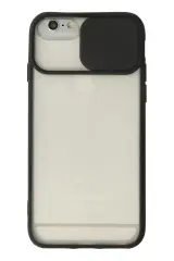 Newface İphone 6 Plus Kılıf Palm Buzlu Kamera Sürgülü Silikon - Siyah