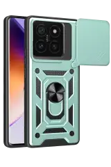 Newface Xiaomi Mi 14t Pro Kılıf Pars Lens Yüzüklü Silikon - Yeşil