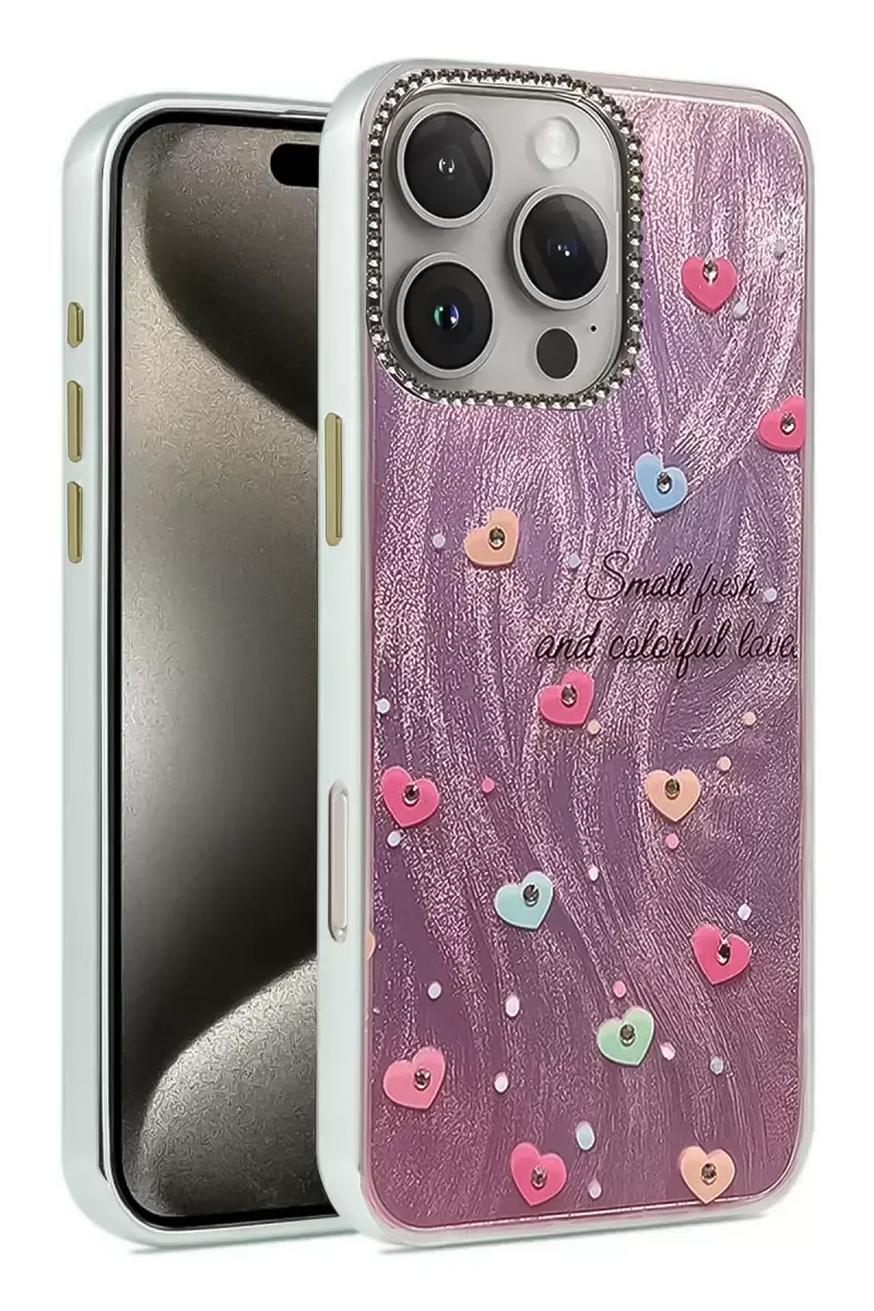 Newface Apple İphone 16 Pro Kılıf Blade Aynalı Desenli Kapak - Desen 8