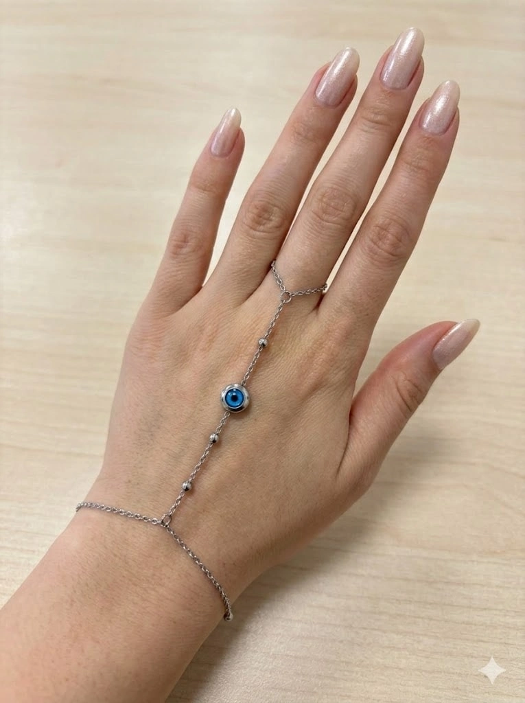 Nazar Boncuğu Detaylı Çelik Şahmaran