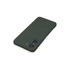 Vivo Y16 Kılıf Nano İçi Kadife Silikon - Koyu Yeşil