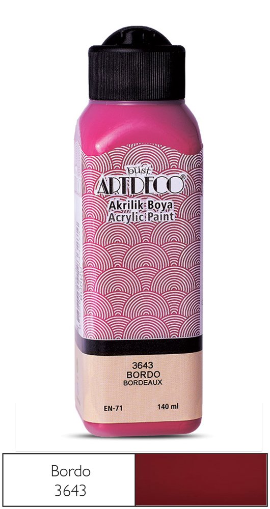 Akrilik Ahşap Boyası 140ml 3643 Bordo