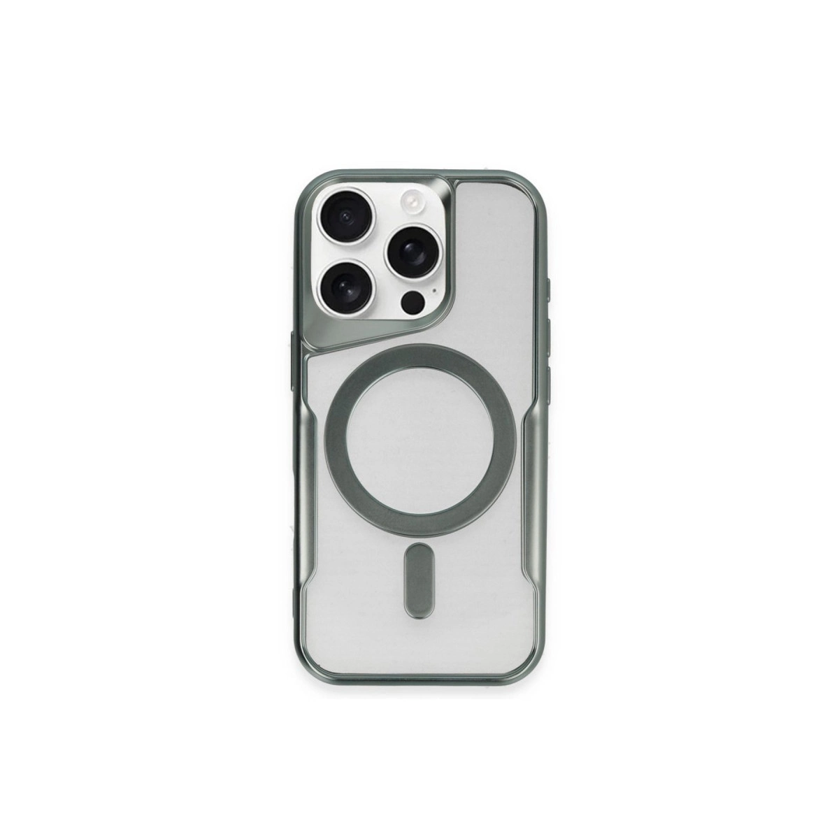 İphone 15 Pro Max Kılıf Boyi Magsafe Silikon Kapak - Yeşil