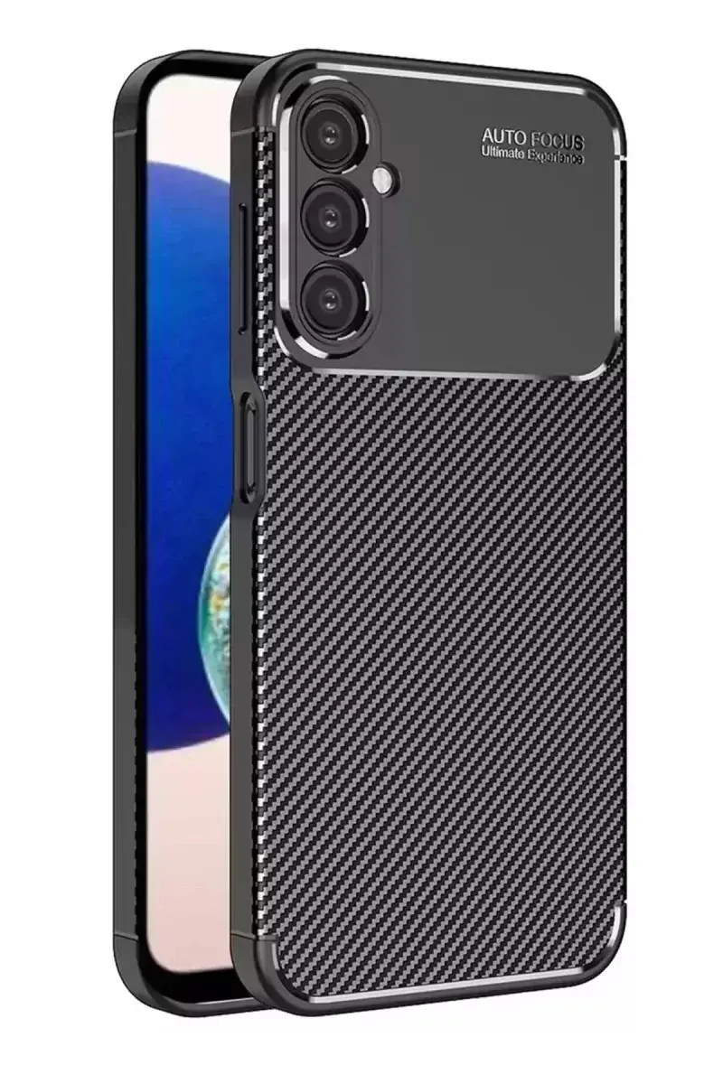 Newface Samsung Galaxy A05s Kılıf Auto Focus Karbon Kapak - Siyah