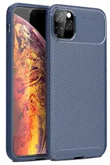 Newface İphone 11 Pro Kılıf Auto Focus Karbon Kapak - Lacivert