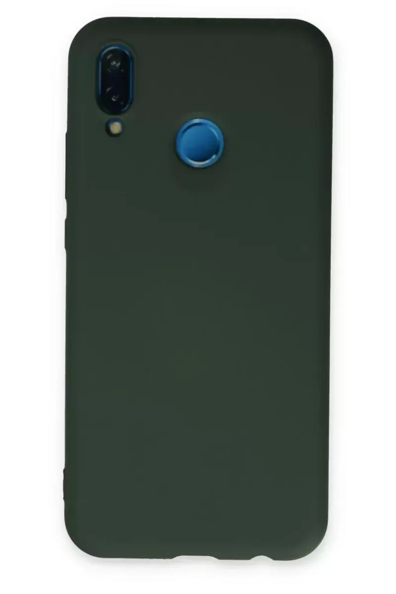 Newface Huawei P20 Lite Kılıf Nano İçi Kadife Silikon - Koyu Yeşil