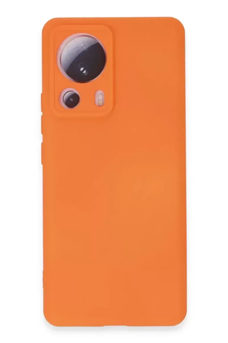 Newface Xiaomi Mi 13 Lite Kılıf Nano İçi Kadife Silikon - Turuncu