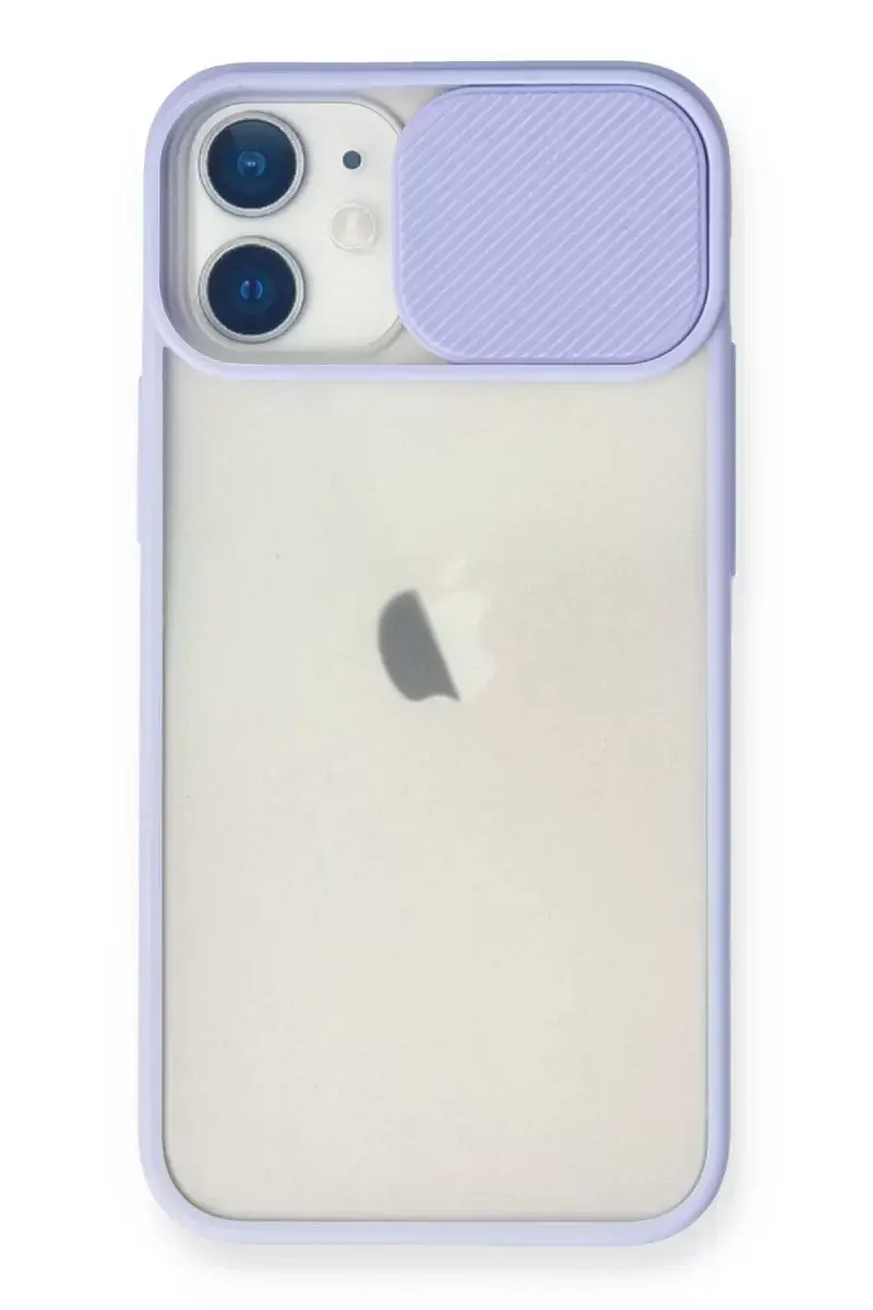 Newface İphone 11 Kılıf Palm Buzlu Kamera Sürgülü Silikon - Lila