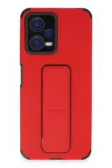 Newface Xiaomi Poco X5 5g Kılıf Mega Standlı Silikon - Kırmızı